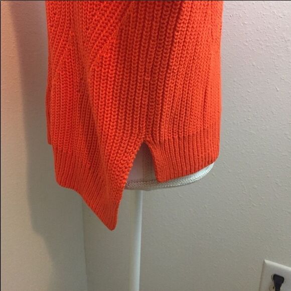 Trina Turk Orange Knit Hi-Lo Sweater - Picture 5 of 7